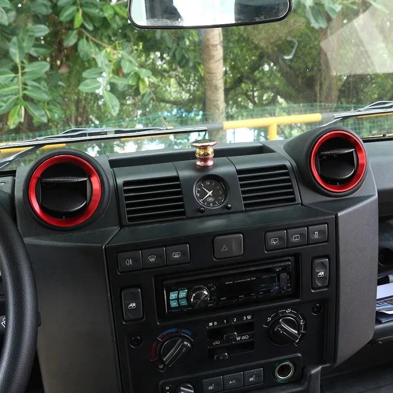 

Для Land Rover Defender 90 110 130 2004-2018 алюминиевый сплав, центральная консоль автомобиля, вентиляционное отверстие, наклейки для салона, аксессуары для автомобиля