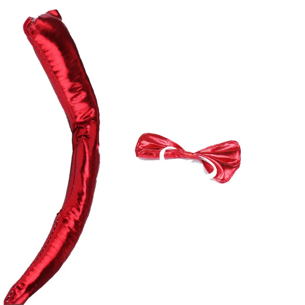 3Pcs Horned Headdress Costume Set Lightweight Halloween Party Tail Bow Kids Adults Cosplay Party Headdress Accessory