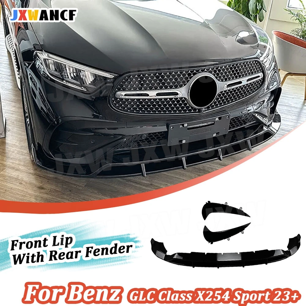 

JXWANCF for Mercedes Benz GLC Class X254 GLC 260 300 Sport 2023+ Car Front Lip Chin Rear Bumper Side Air Vent Trims Splitter