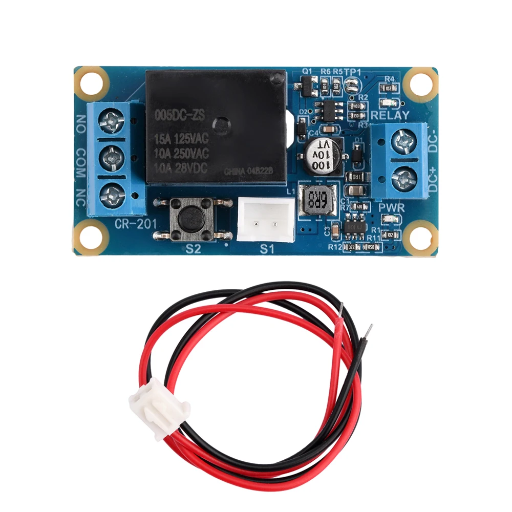 DC5-28V 1 Way Single Key Bistable One Key Start Stop Self Locking Relay Module Microcontroller Controlled Relay 3MM Aperture