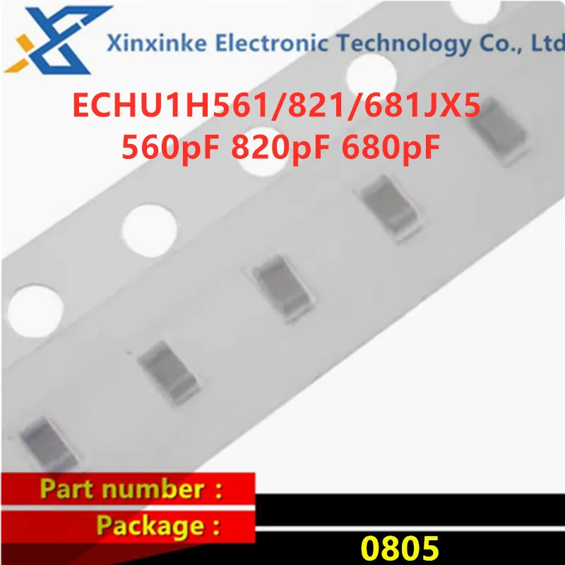 20PCS ECHU1H561/821/681JX5 560pF 820pF 680pF 0805 2% 50VDC PPS FILM 0805 1206 CBB Polyester Capacitor Thin Film Capacitor