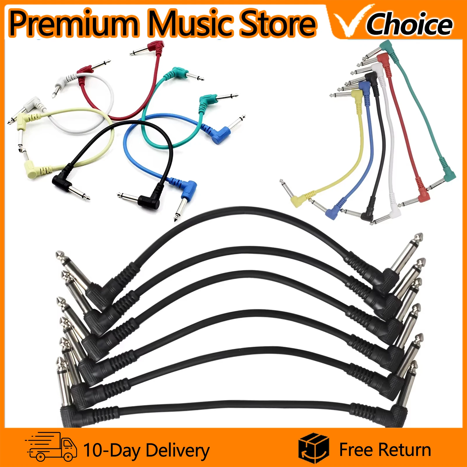 IRIN Guitar Cable Pedal Connecting Line 6pcs Electric Guitar Effect Pedal Patch Cable Cord Low Noise Shielded Audio Cable Leads
