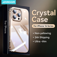 Joyroom For iPhone 16 15 Pro Max Case Lens Protection Anti-Yellow Case For iPhone 16 Pro 15 Pro Max Transparent Shockproof Cover