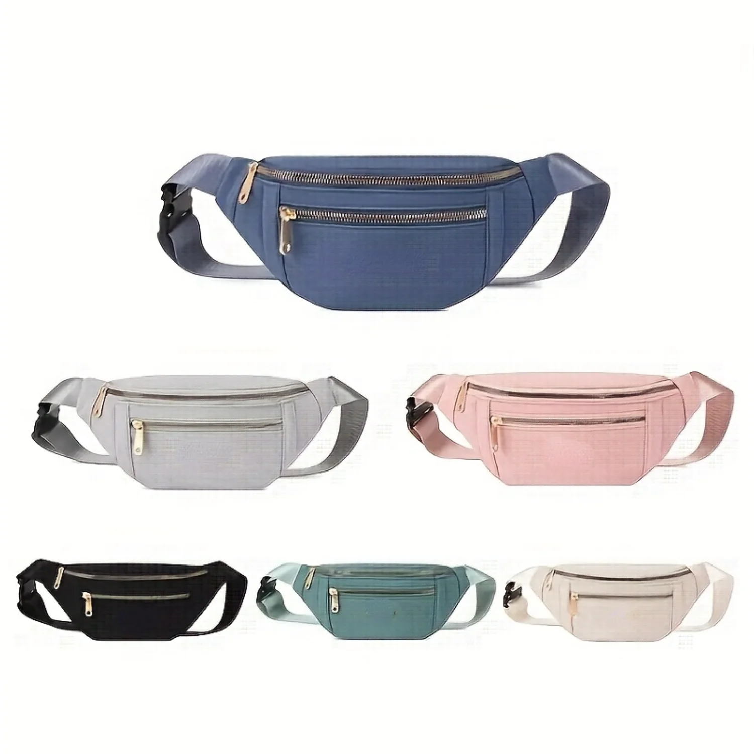 Stylish Minimalist Solid Color Waist Bag - Secure Zipper, Adjustable Crossbody, Versatile Womens Chest Bag - Fashion-Forward Bum