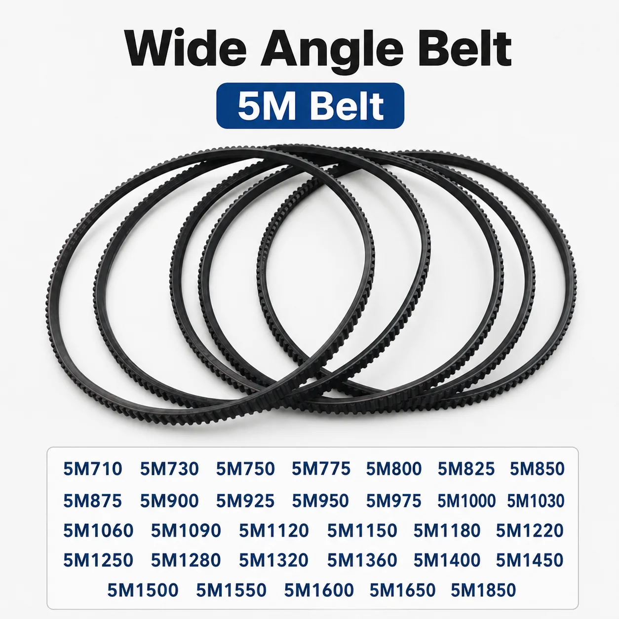 5M Wide Angle Belt 5M710 730 750 775 800 825 850 875 900 925 950 975 1000 1030 1060 1090 1120 1150 1180 1220~1850 Drive V-Belt