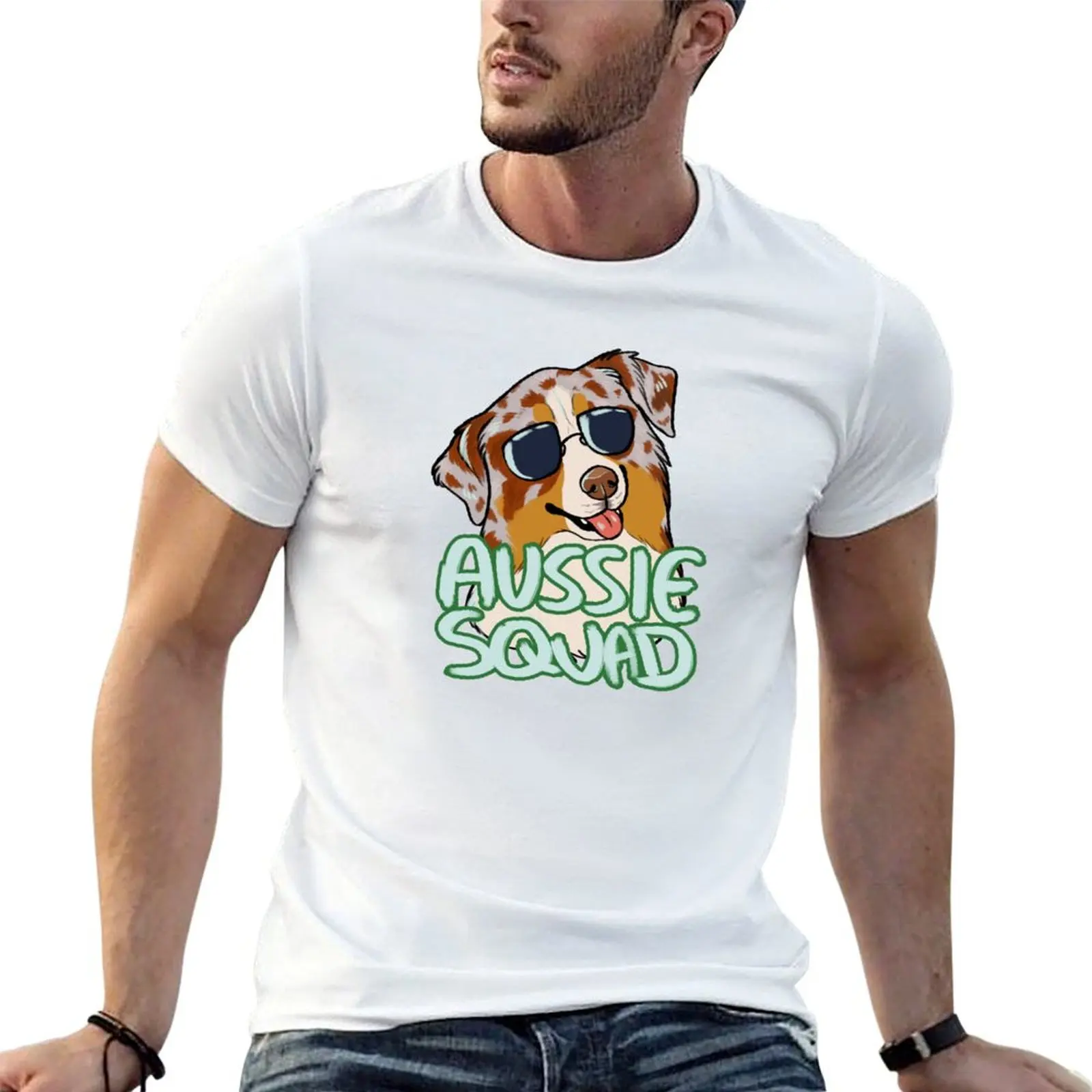 AUSSIE SQUAD (red merle) T-Shirt summer clothes kawaii clothes men workout shirt
