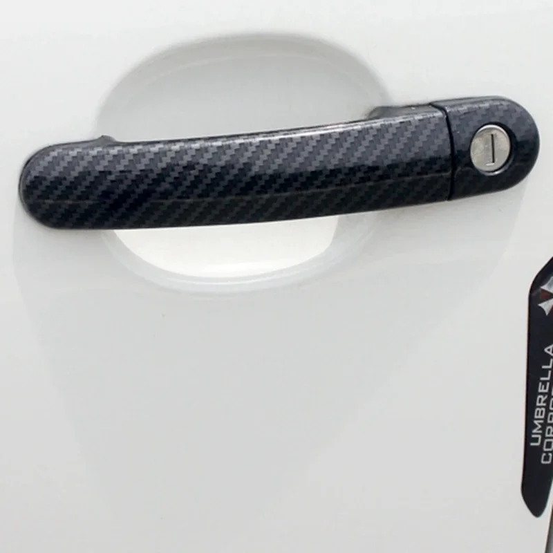 Para Volkswagen VW Lupo 2000 2001 2002 2003 2004 2005 2006 manija de puerta de coche de fibra de carbono adornar pegatina cubierta accesorios de piezas de automóvil
