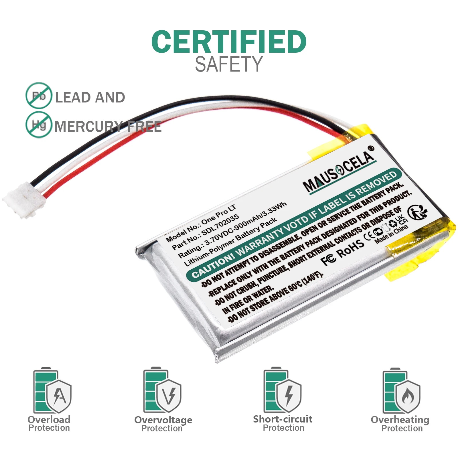 900mAh Thermal Camera Battery For Flir:LF602035-02,SDL702035,One Pro,One Pro LT,435-0012,+Toolkit,-Li-Polymer-3.7V-900mAh/3.33Wh