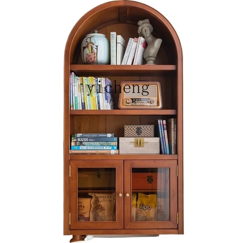 

locker retro old solid wood log wind arched against the wall sofa side cabinet