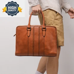 Office LEATHFOCUS Leather Bag Vintage Men's Briefcase A4 Document Lightweight Laptop Man Handbag Messenger