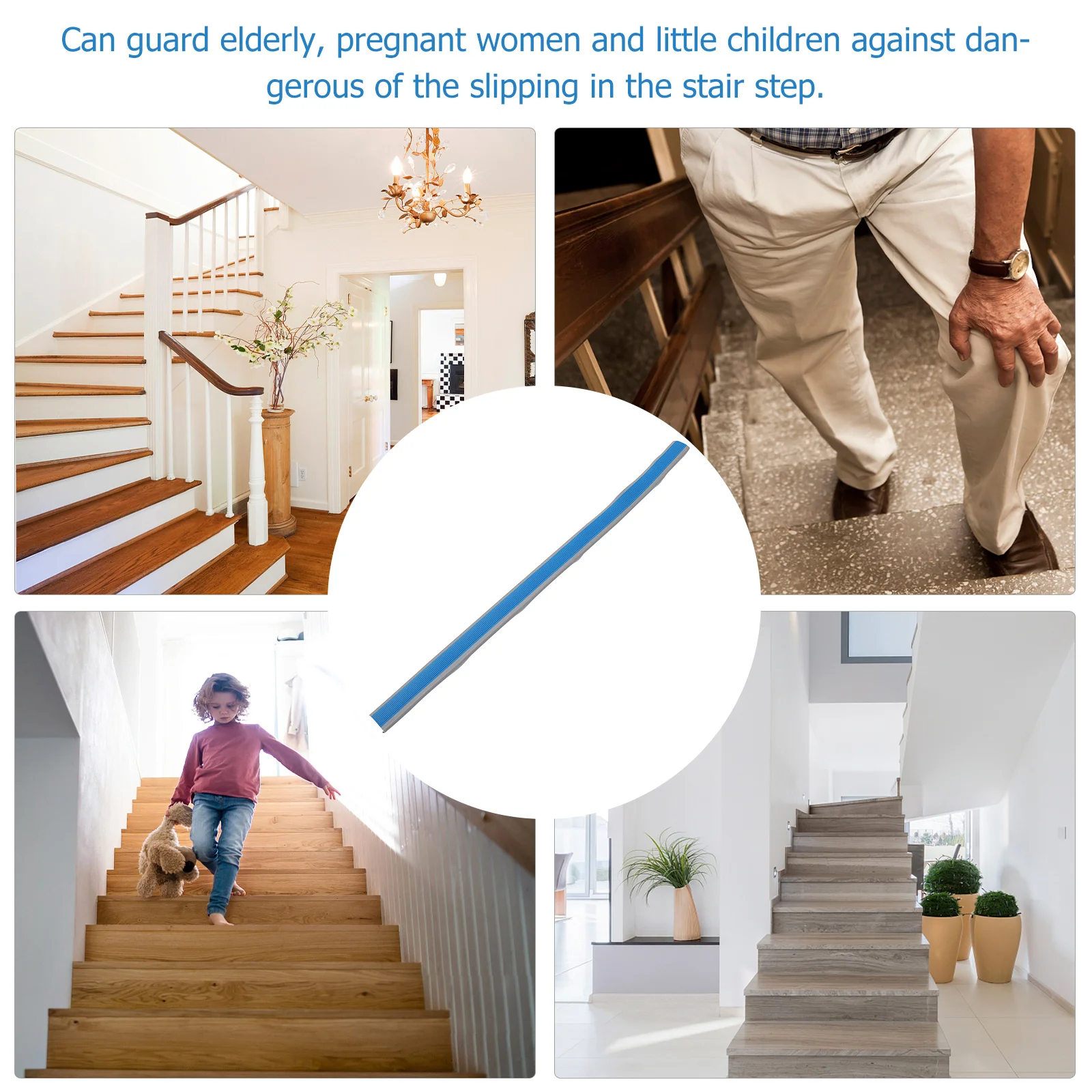 Tira de transición para bordes de escaleras, peldaños antideslizantes, moldura de goma para nariz, protección para niños mayores, sin residuos, nariz de escalera