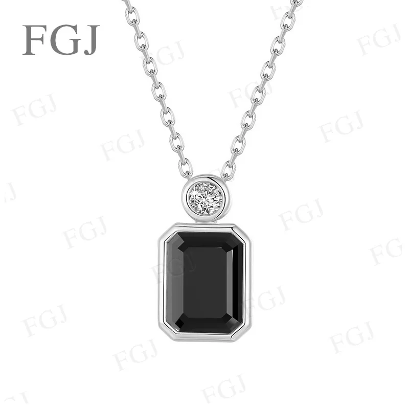 Moissanit-Anhänger-Halskette mit Smaragdschliff, 6 x 8 mm, trendiger, edler Schmuck für Damen, Geschenk zum Jahrestag oder zur Hochzeit. – Detail 13