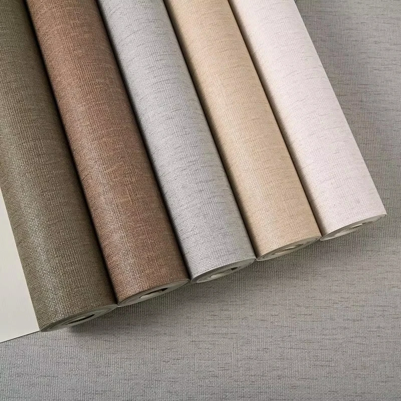 Solid Color Papel De Parede Imitation Coarsecloth Linen Wallpaper Home Decor Living Room,Hotel Decor Background Wallpaper