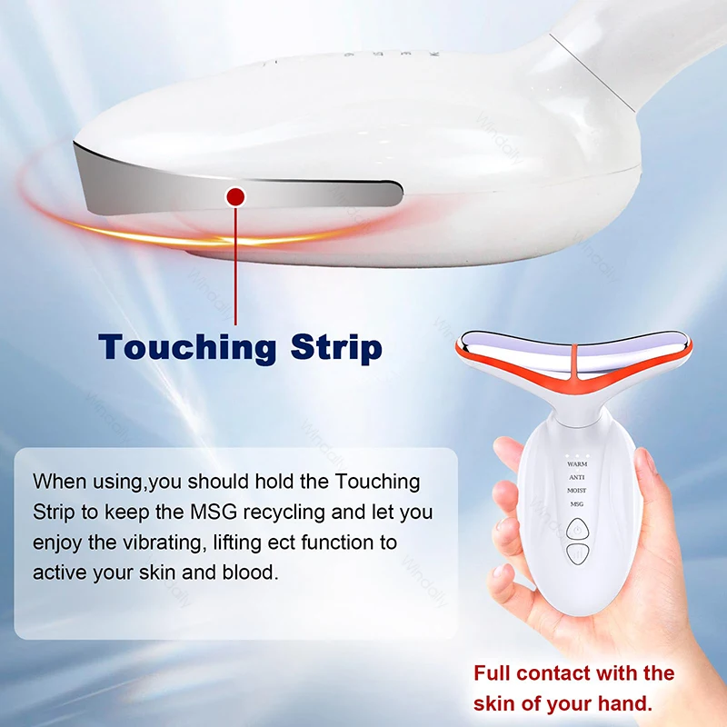 7 색 목 얼굴 미용 마사지 4 모드 이중 턱 스킨 케어를위한 얼굴 조각 도구 다기능 얼굴 리프팅 장치