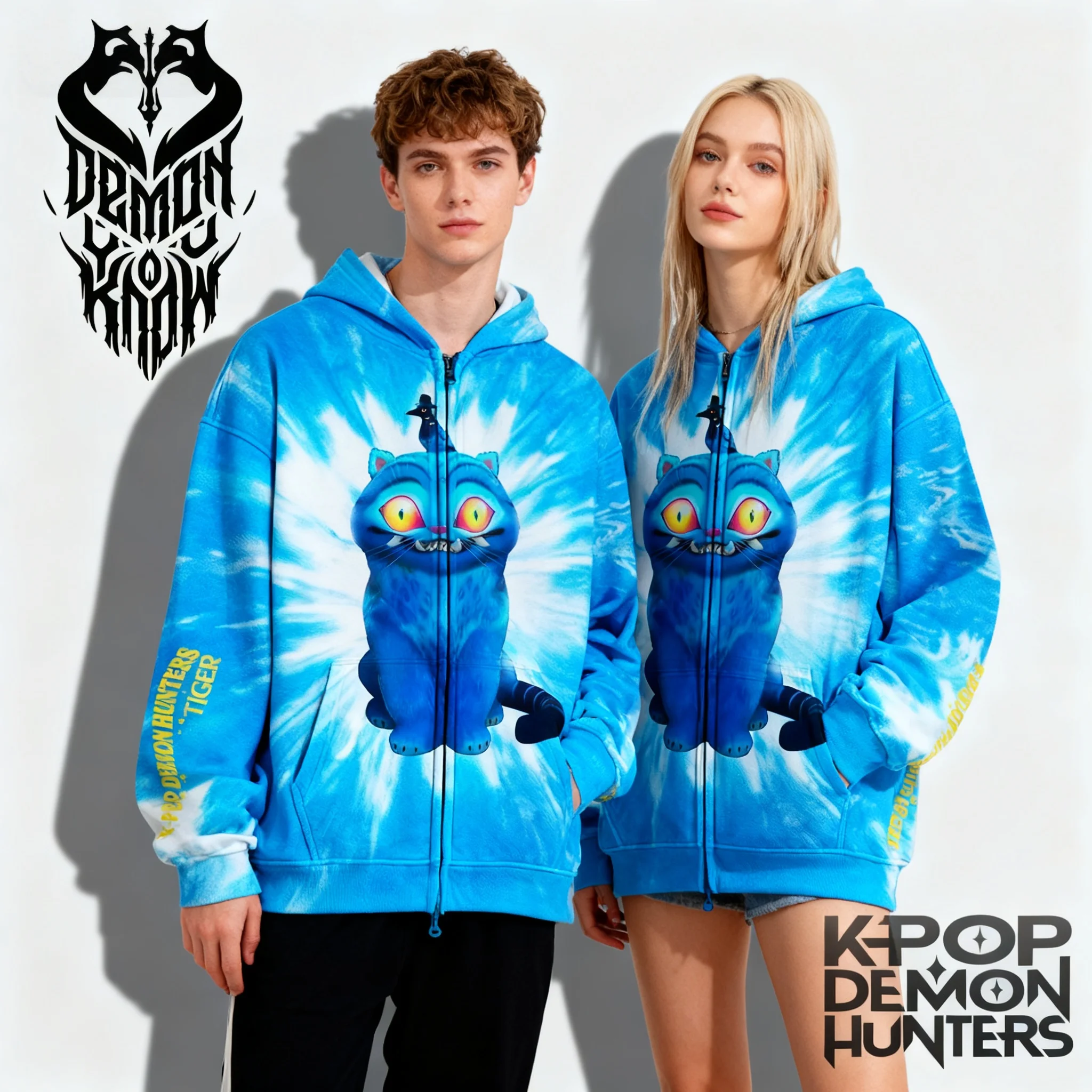 

Осенне-зимняя толстовка на молнии Han Fan Witch Hunting Team Tiger Super Large American Street с 3D принтом, женский топ больших размеров