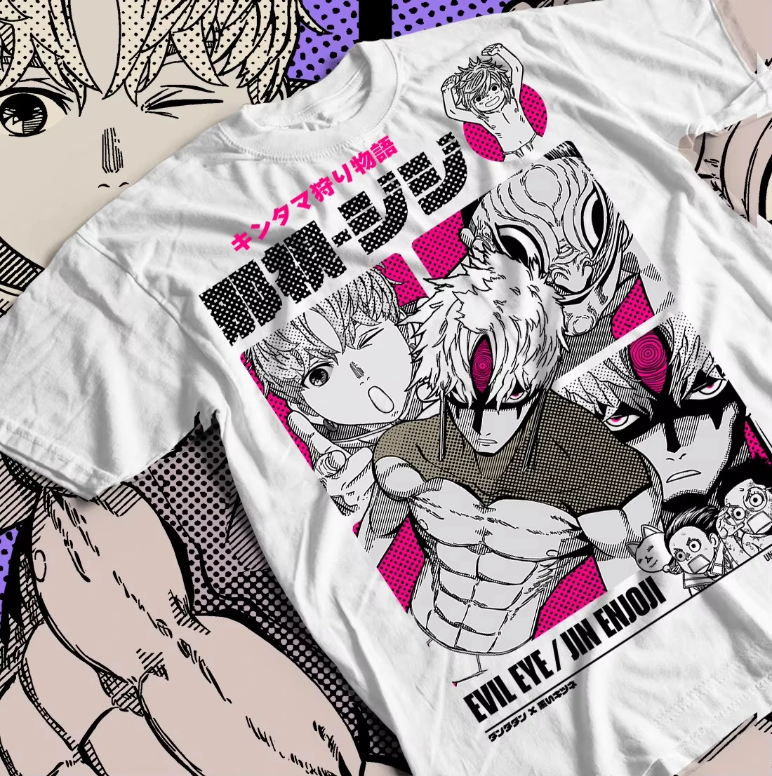 Dandadan Evil Eye Jin Enjoji Anime Graphic T‑Shirt Unisex Cotton Short Sleeve Men Women Manga Retro Bootleg Casual Street Tops