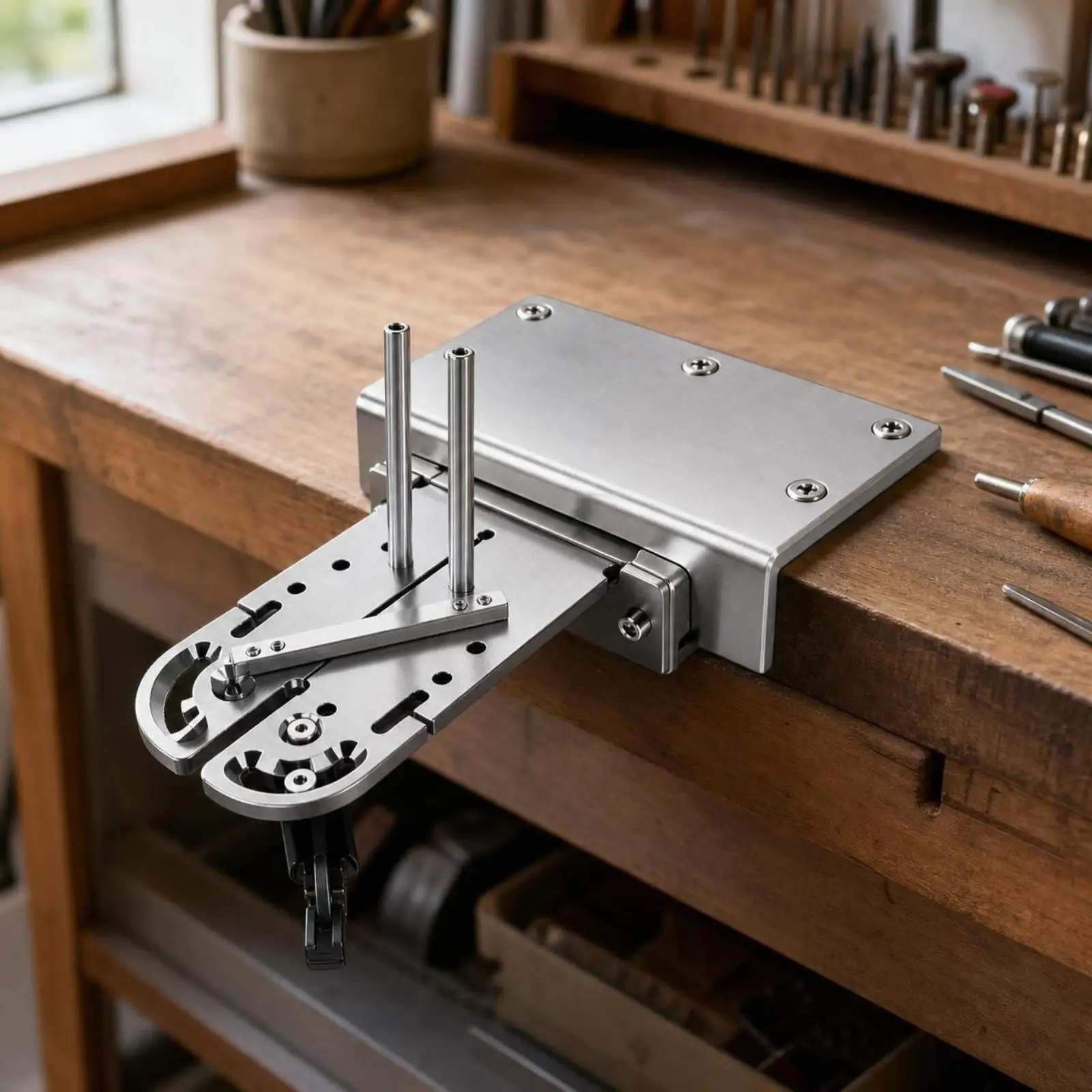 Jeweler's Workbench Clamp V-Slot Metalworking Clamp with Mounting Block Jeweler's Bench Pin Multi-Hole for Jewelers