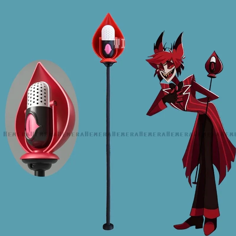 2025 yiyi2024 hasbin Cosplay disfraz de Hotel micrófonos guantes para adultos Alastor Prop mujer hombres fiesta de Halloween Cos