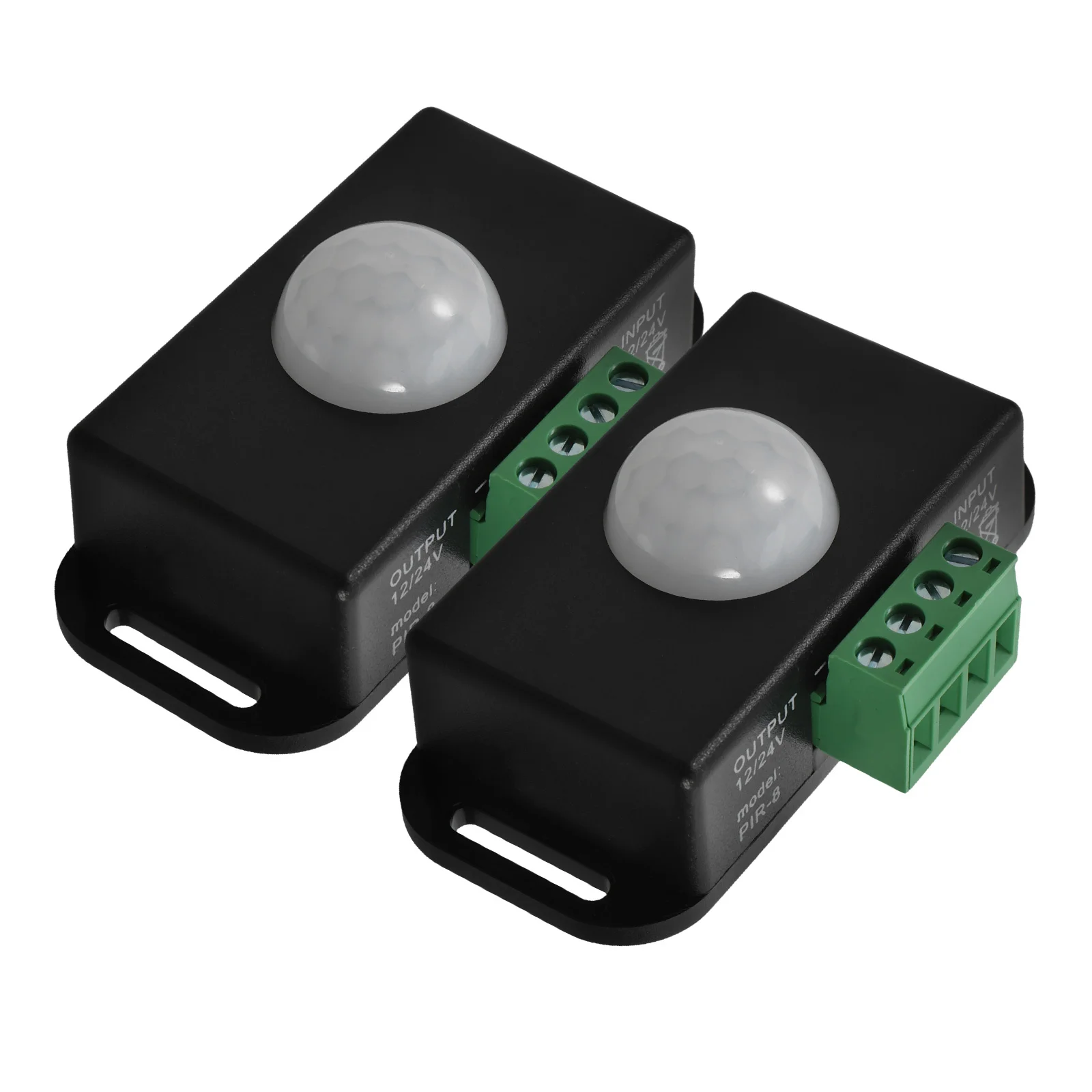 

2pcs Pir Motion 12-24V Infrared Sensor For Led Strip Lighting Auto On Cabinet Under Bed Car Safety