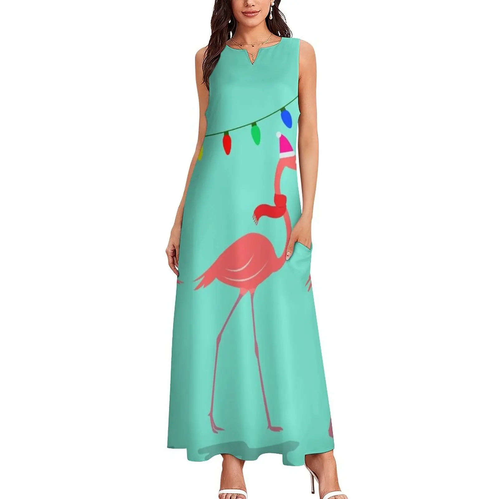 Flamingo Christmas Island Long Dress long sleeve dresses luxury evening dresses 2025 Summer skirt Dress