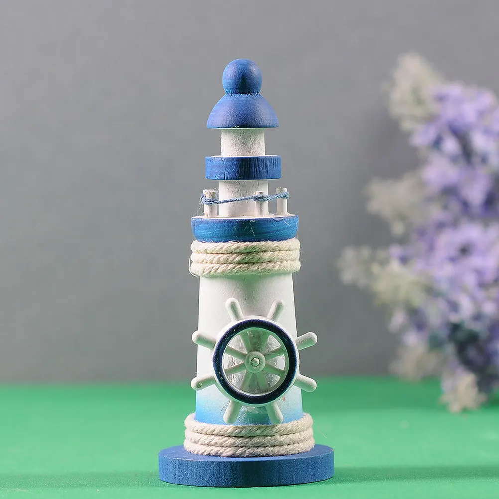 

4pcs Mini Mediterranean Style Ornament Home Lighthouse Office Lighthouse Adornment Desktop Ornament Craft