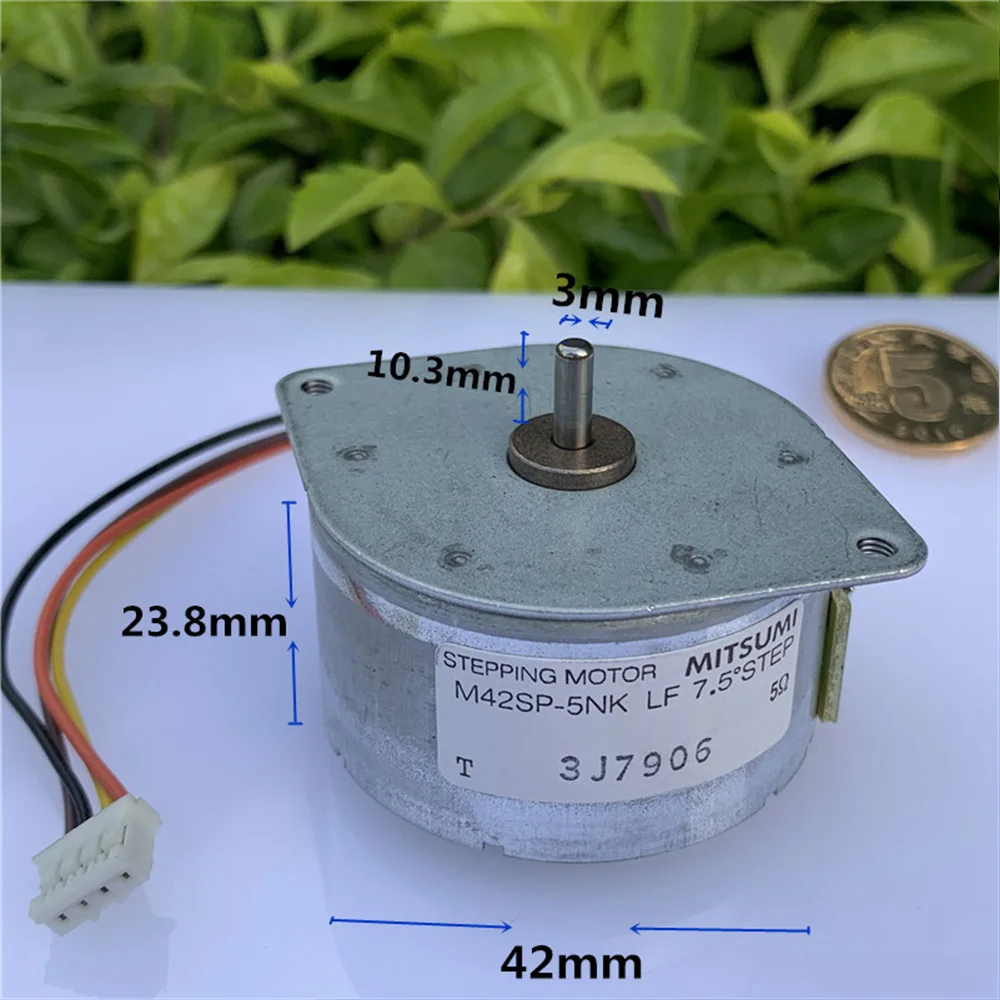 MITSUMI M42SP-5NK DC 24V 2-phase 4-wire 42MM Permanent Magnet Round Stepper Motor Large Torque for Printer Scanner Equipment