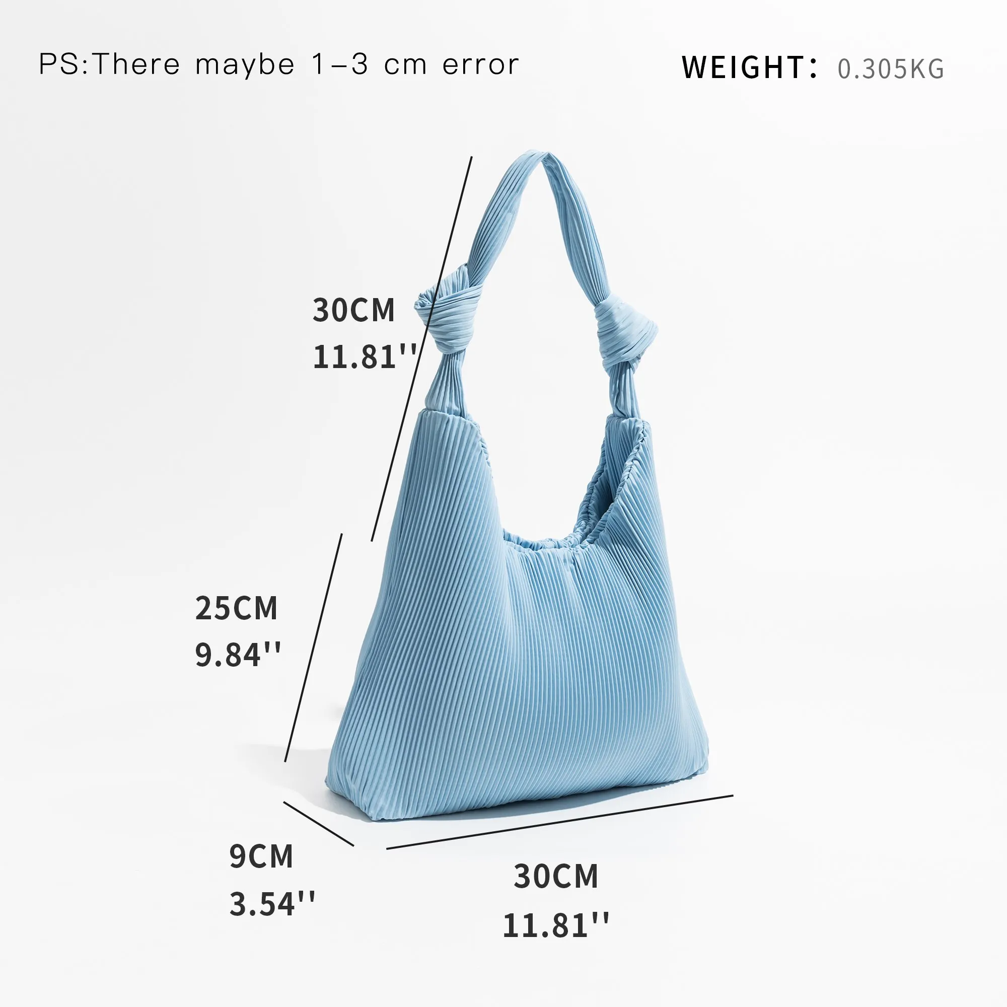 KOKOPEAS Green Knot Strap Women Hobo Shoulder Purse 2023 Fashion Pleated Nylon Tote Bag Simple Trend Underarm Shopping Handbag