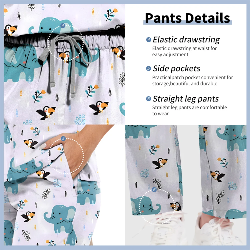 Printed Pet Grooming Doctor Workwear Set Nurse Medical Uniform Operating Room Surgical Work Clothes Short Sleeve Elastic Vet Set