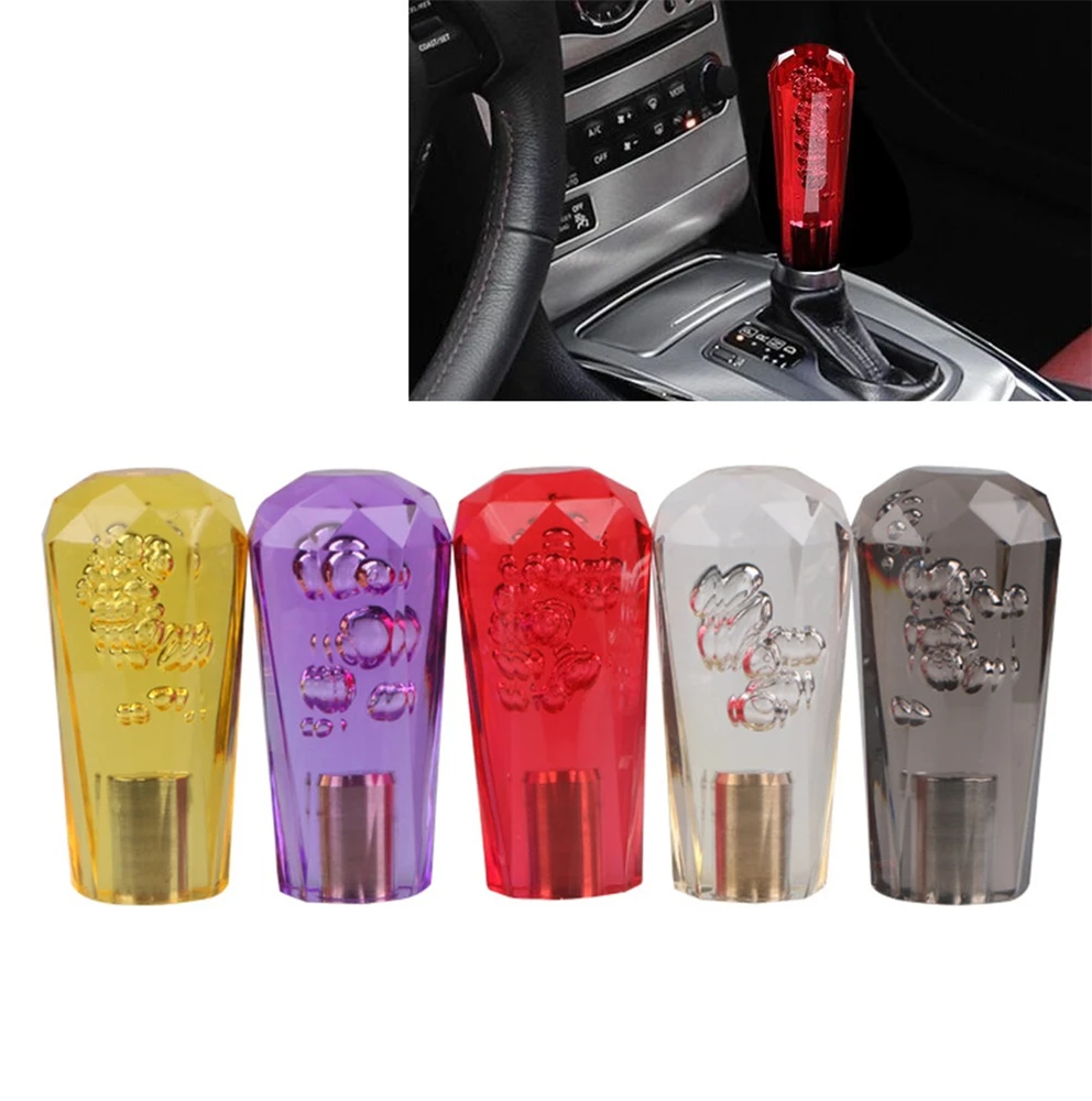 10cm Car Shining Stitching Multicolor Gear Shift Knob Crystal Bubble Colorful Shifter Lever AT MT 5 Colors Fit For Honda Toyota