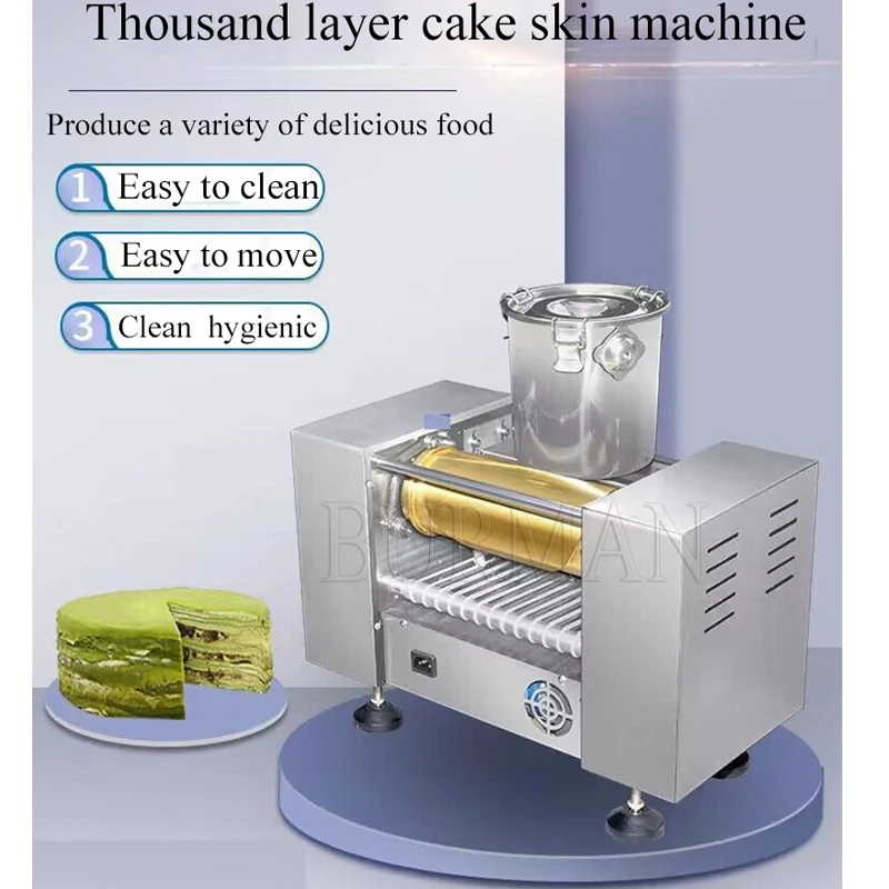 Commercial Automatic Thousand Layer Egg Skin Machine Mango Durian Thousand Layer Spring Roll Pancake Making Maker