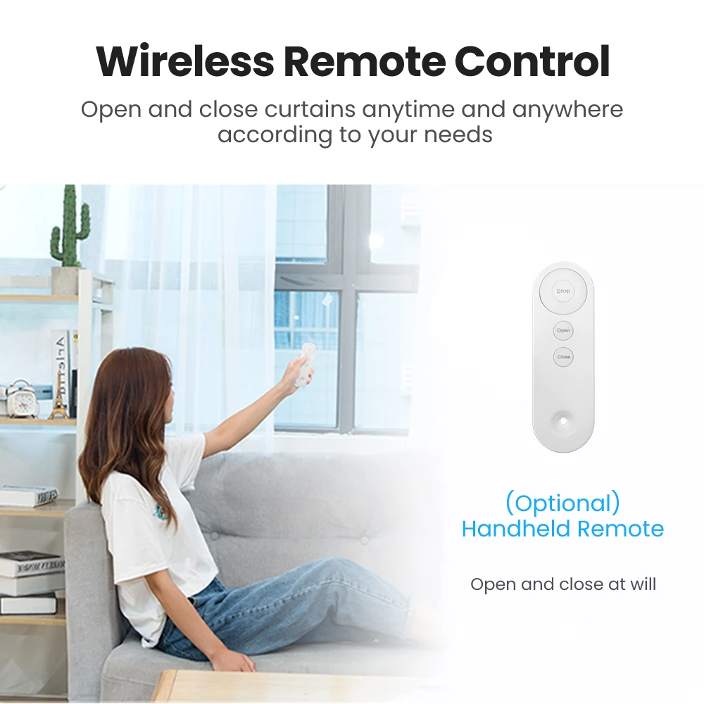 AVATTO WiFi Smart Automatic Curtain Robot,Tuya APP Control Electric Intelligence Curtain Pusher,Work for Alexa Google Home.