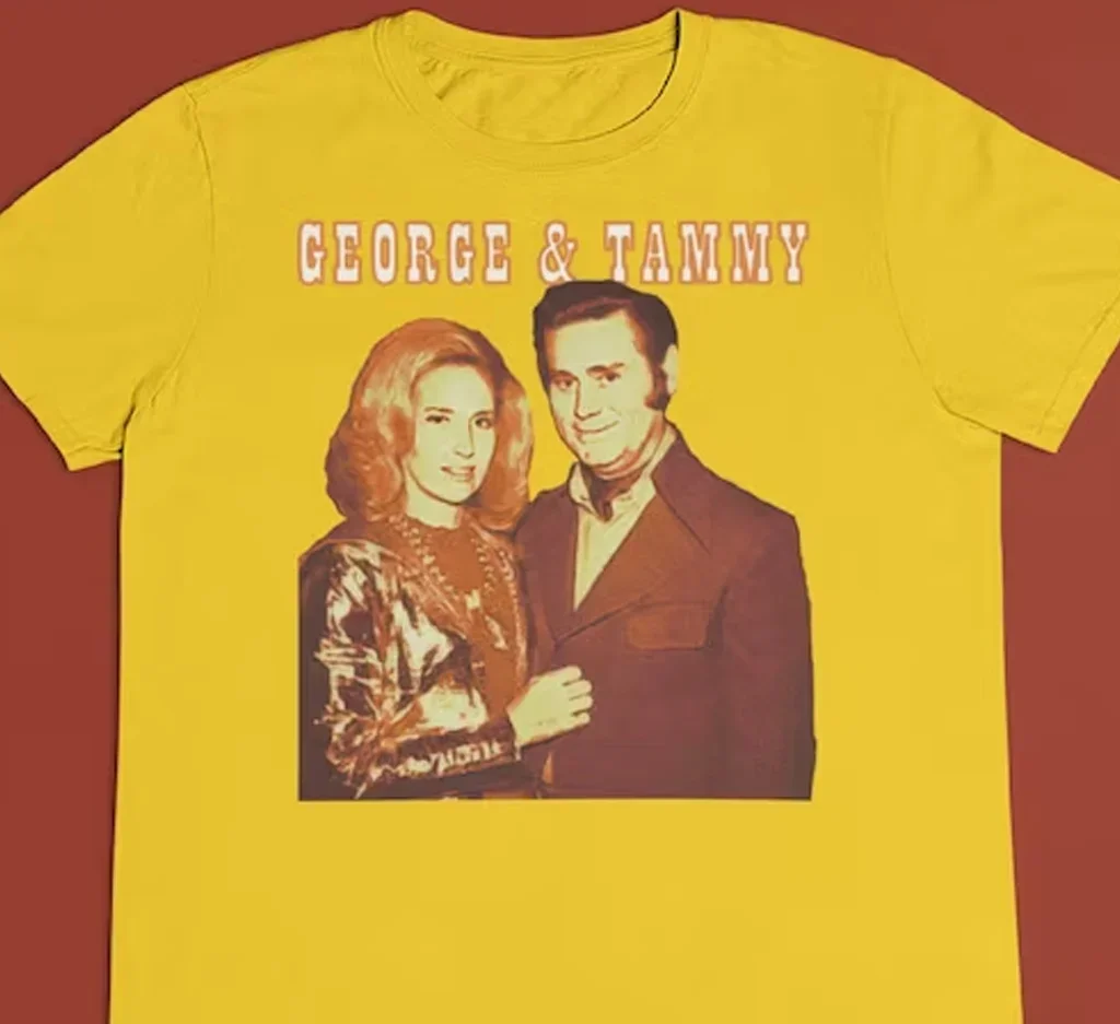 Tammy Wynette George Jones yellow T-shirt short sleeve All sizes 1F131