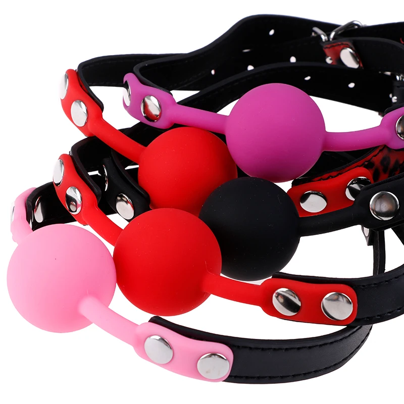 Hot！4 Colors Soft Silicone Gag Ball Woman Sexy Gag Oral Fetish Sex Toys For Couples Oral Fixation Bondage Restraints Erotic Toy view 2