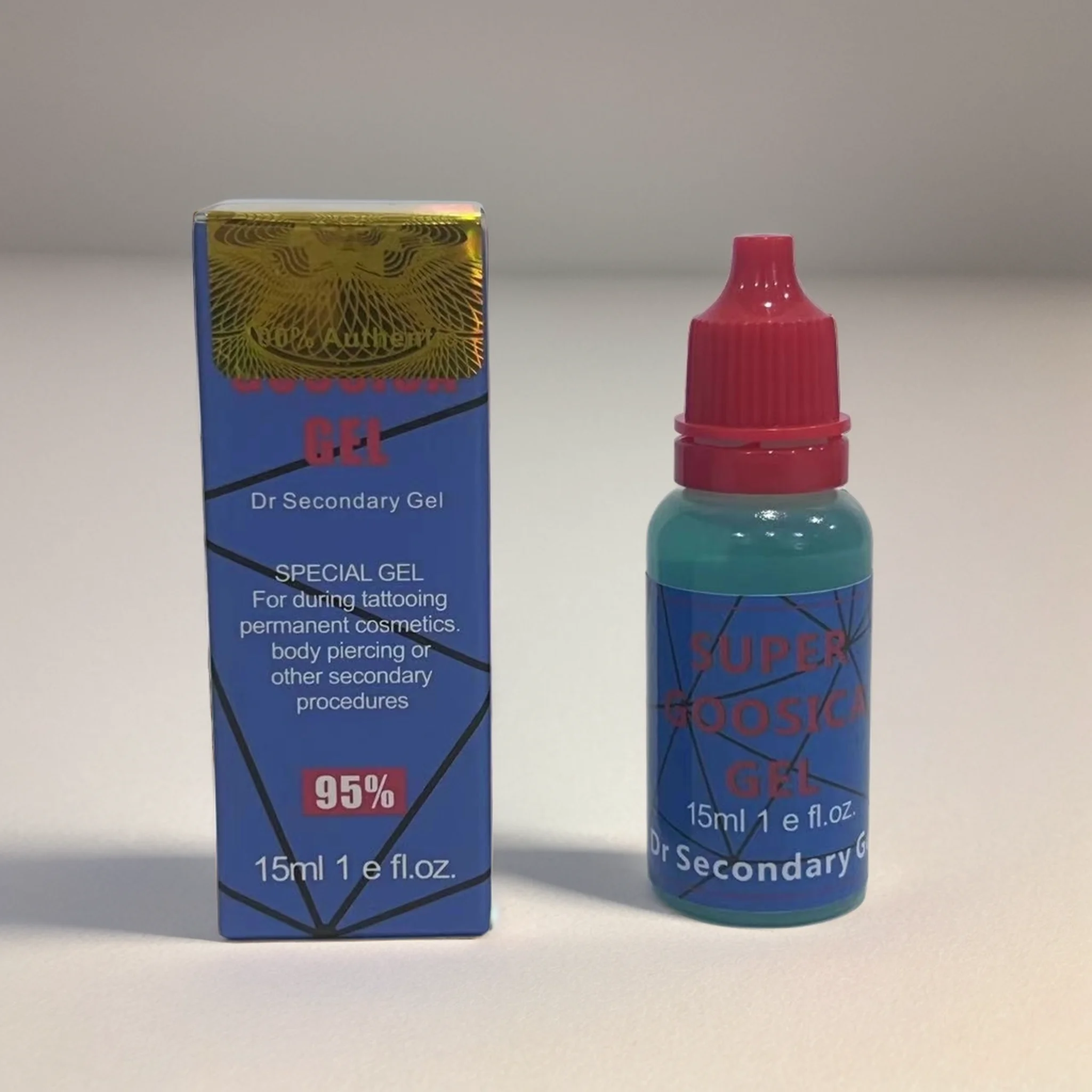 15ml/Bottle 95% Super Goosica Tattoo Blue Gel for During Permanent Makeup Face Microblading Piercing Beauty Tattoo Care Gel