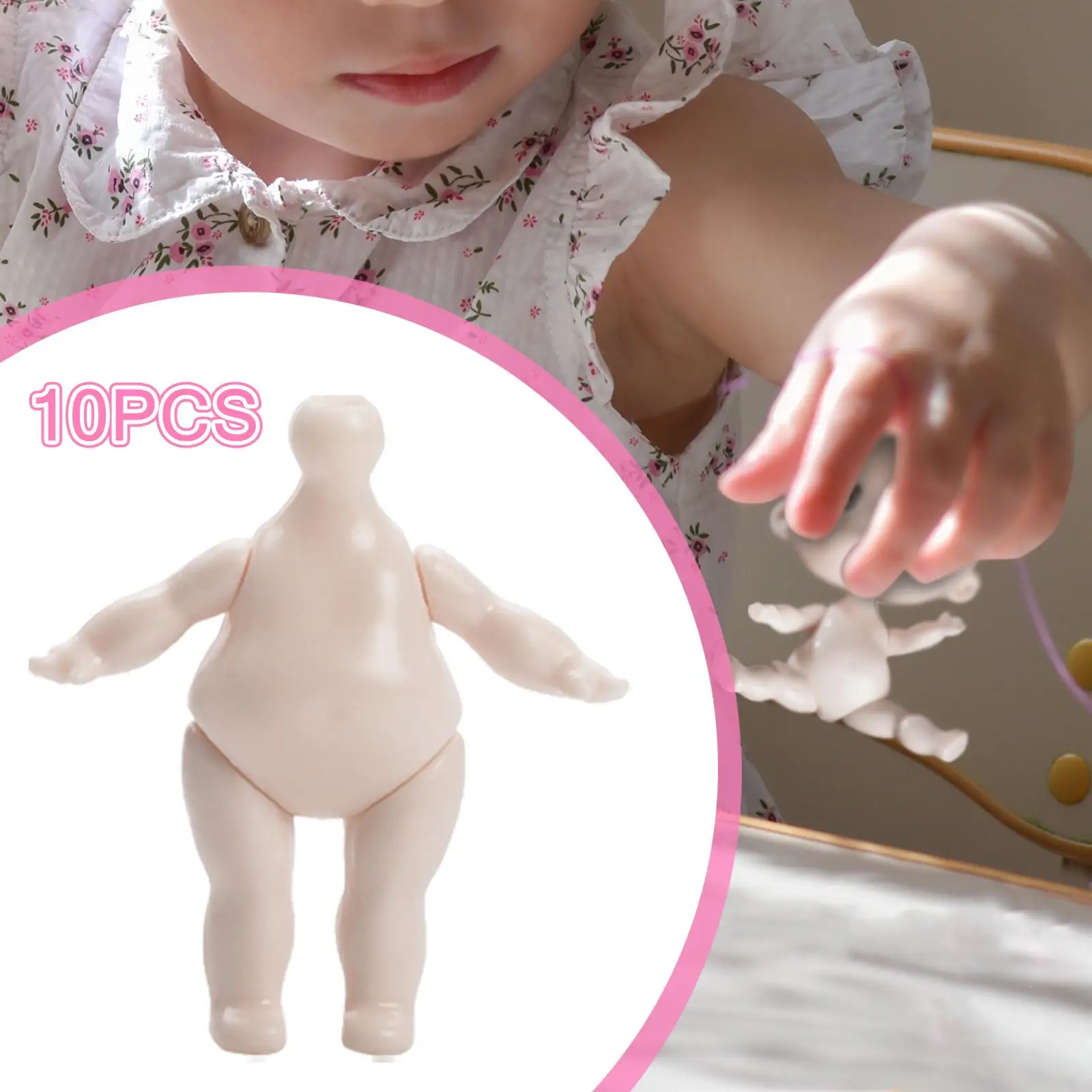 10Pcs Doll Nude Body 5cm for Doll Excellent Workmanship PVC Material