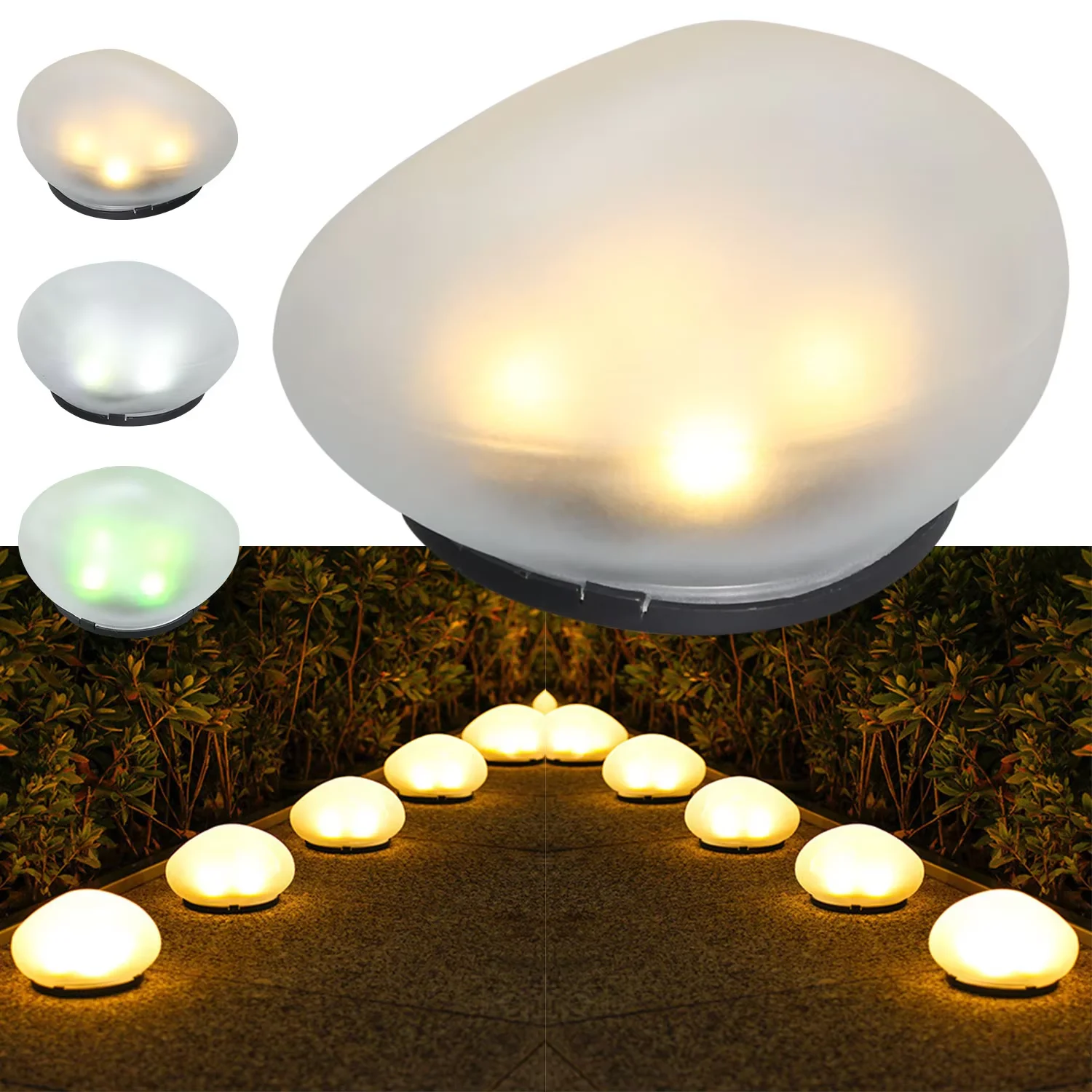 

Solar LED Pebble Stone Light Outdoor Waterproof Lawn Lamp Garden Decoration Light Courtyard Pathway Night Light for Villa Landsc