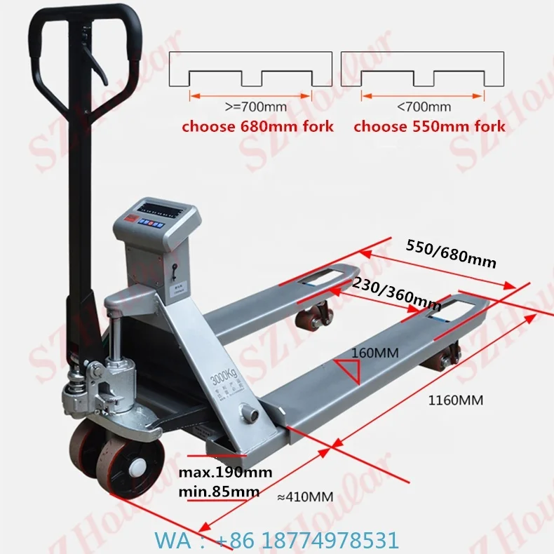 with Weighing Scale Water Proof Electronic Forklift Scale Truck Scale Weight Hand Pallet Truck