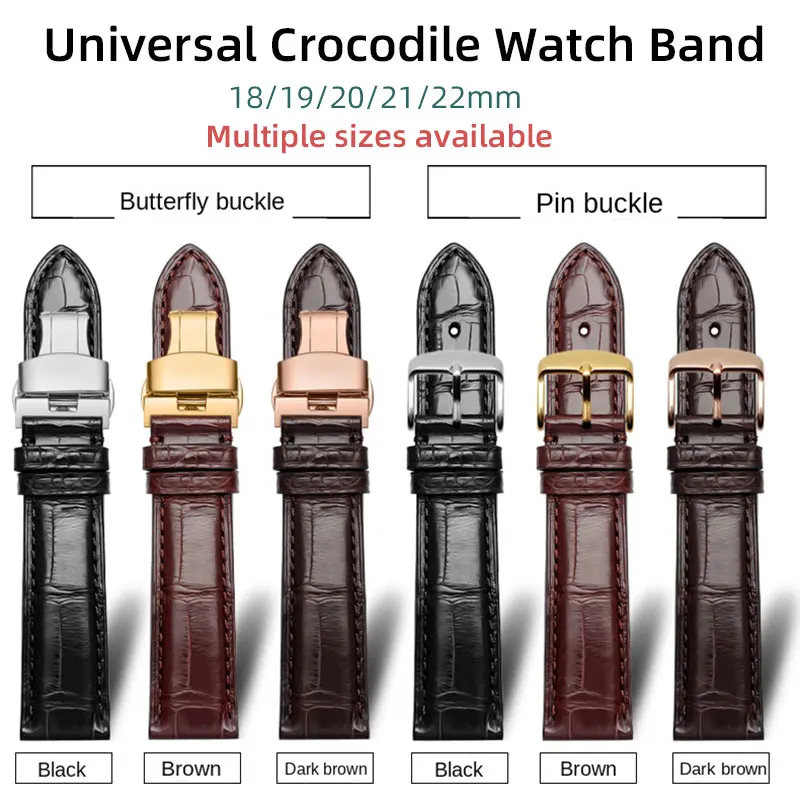 Quality crocodile leather strap 18mm 19mm 20mm 21mm 22mm watch belt For Altiplano G0A29112 PIAGET POLO G0A43001 Ulysse Nardin