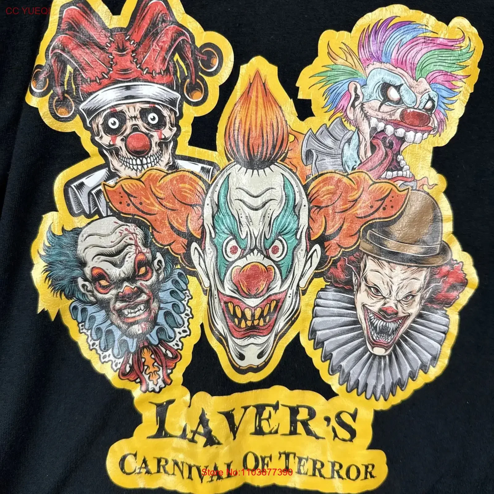 813 Fright Laver's Carnival Of Terror Haunted House Close T-Shirt Größe 2XL Vintage Washed Homme Lässige Mode Streetwear