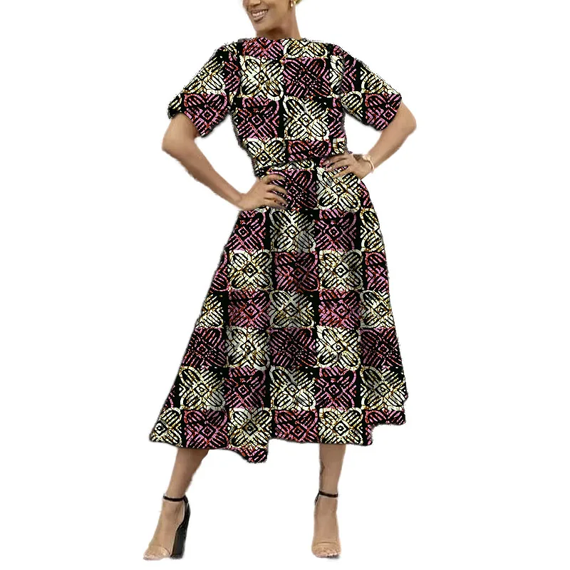 

New Fashion Africa Print Clothes Original Design Ankara Outfits Short Tops Patch Skirts Tailor Made African Party Garments