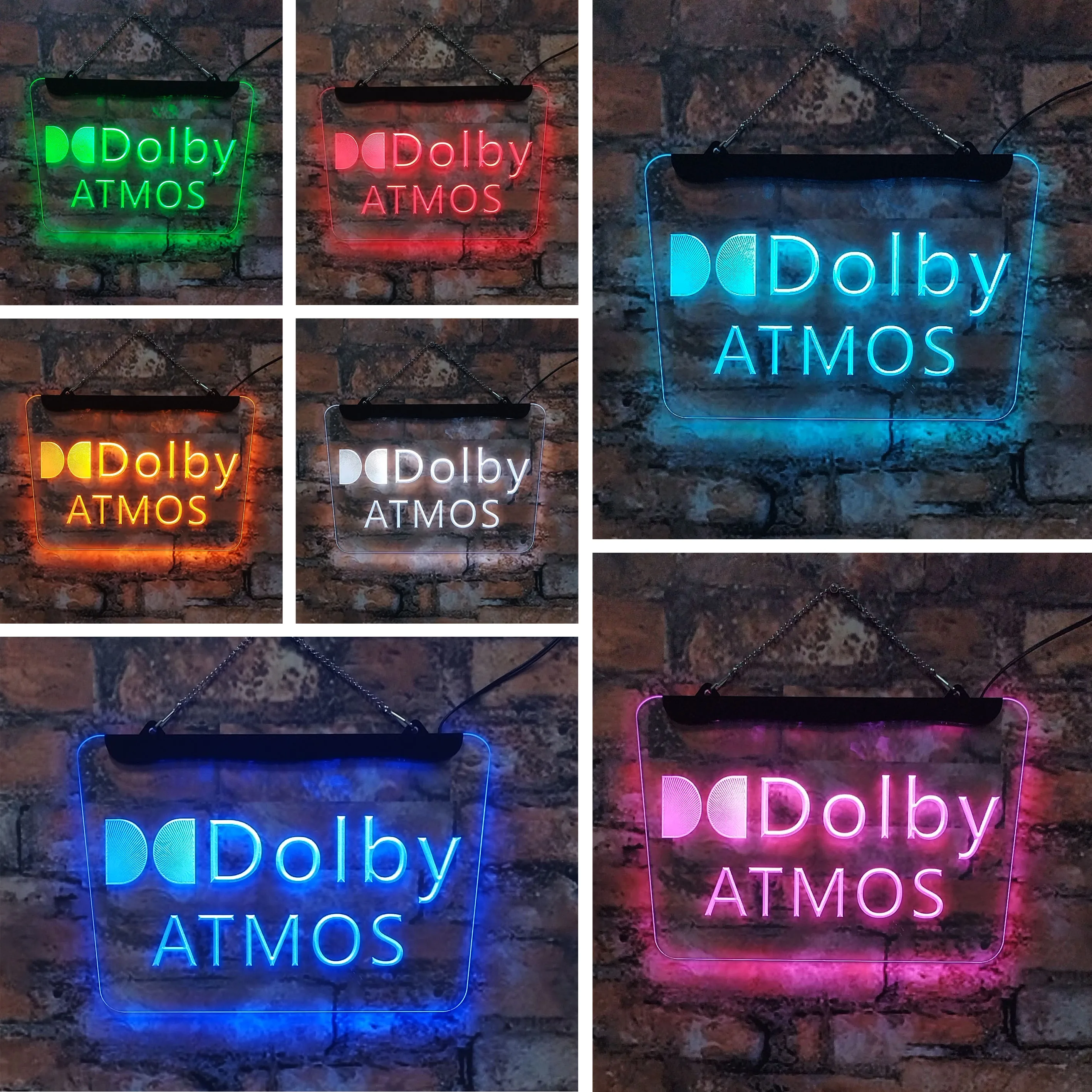 Dolby Panorama LED neon sign Acrylic board engraved home decoration Interior wall art Blue 20*30 for room, store, party gifts