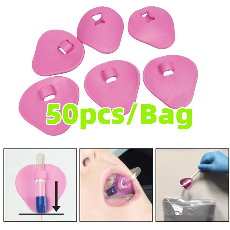 50Pcs=1Bag Autoclavable Dental Disposable Suction Tube Saliva Ejector HVE Tube Positioner Pink Silicone Rubber Material