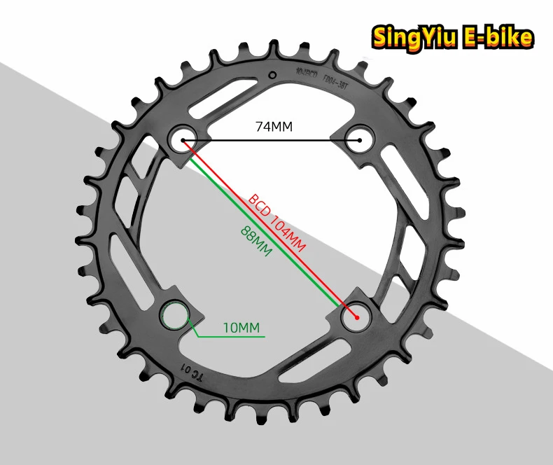 E-Bike BAFANG Central Motor Gear Plate 104BCD Steel Material PROWHEEL 32T34T36T38T40T Positive And Negative Teeth