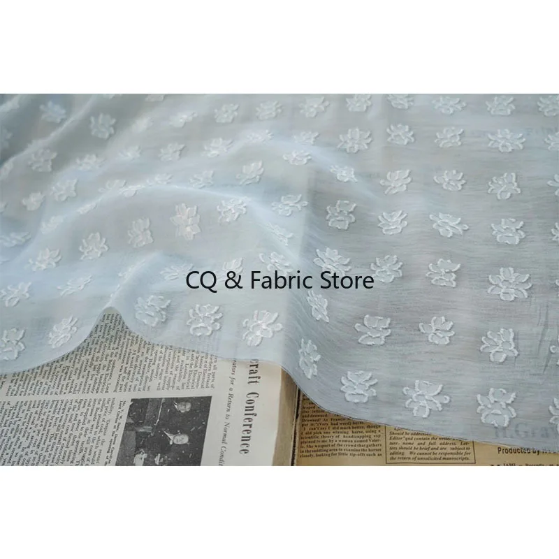 Soft Candy Color Cut Jacquard Chiffon Fabric For Dress Spring Summer Clothig Fabric Designer    By The Meter