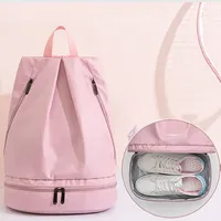 Waterproof Airplane Travel Backpack Outdoor Portable LargeCapacity Sports Backpack WetDry Separation Fitness Bag Girl Makeup Bag
