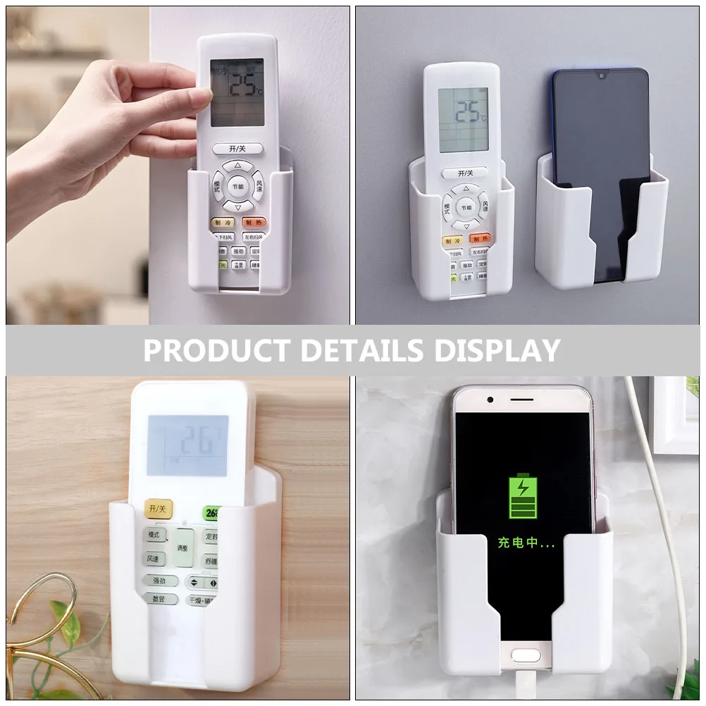 

Wall Mounted Charging Storage Box Small White Remote Controller Organizer Case Phone Container Durability Living Room Bedroom