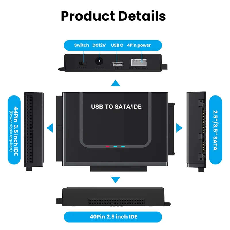 

USB To SATA/IDE Adapter SATA USB Hard Drive Cable Adapter For 2.5Inch And 3.5Inch SATA Solid State Disk