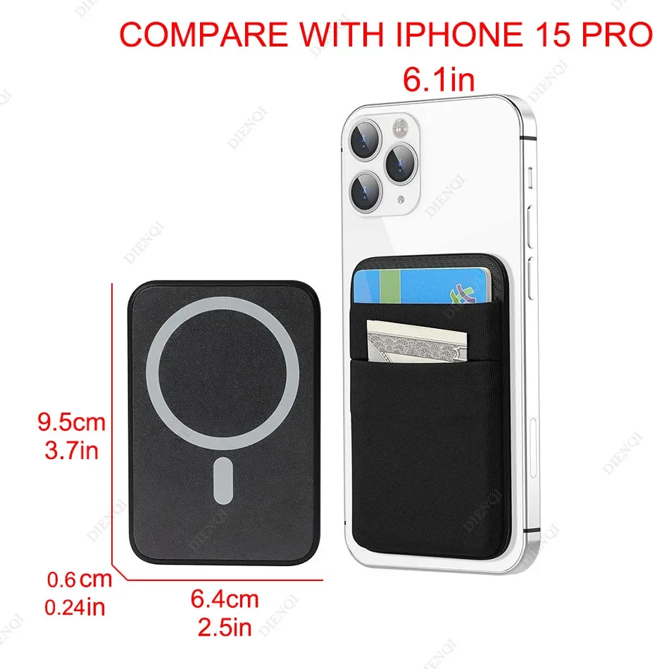 Custodia a portafoglio per carte Magsafe Portafogli magnetici Porta carte di credito elastico in Lycra sottile compatibile per IPhone 16 15 Pro Max Samsung 21 22