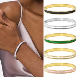 1 high-end and fashionable colored zircon decorative bracelet, made of stainless steel material, suitable for couples to wear on