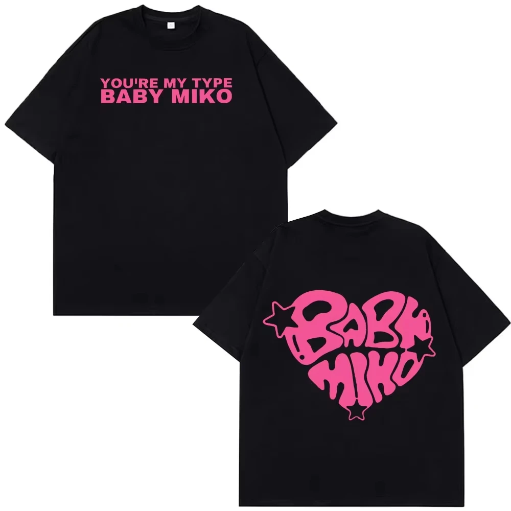 

Футболки для фанатов Young Miko Baby Miko Merch, мужские и женские модные эстетические хлопковые футболки с короткими рукавами, летние мужские футболки большого размера